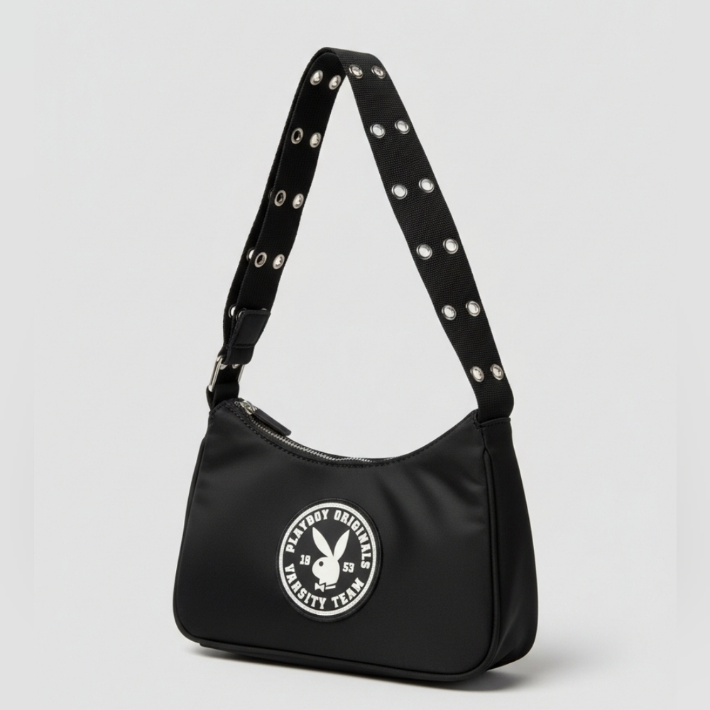 PLAYBOY Black Shoulder Bag RARE Y2K Nostalgia Classic Original
